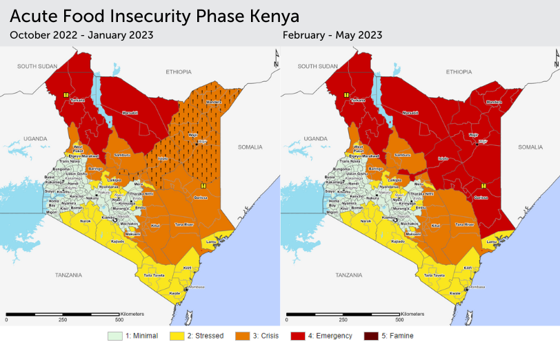 Voedselonzekerheid kaart Kenia