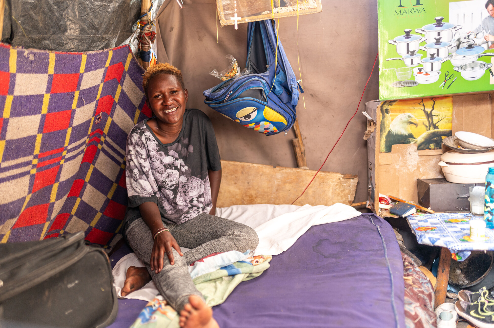 Vanessa op de vuilnisbelt in Kibera